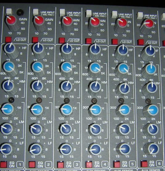 Mixing Board for 8-27-2008 (Piano is Channel 6)